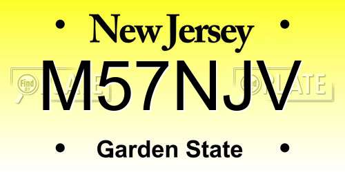 M57NJV New Jersey License Plate