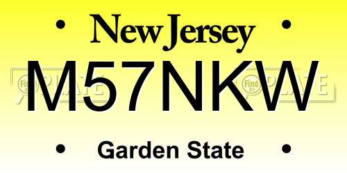 M57NKW New Jersey License Plate