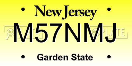 M57NMJ New Jersey License Plate
