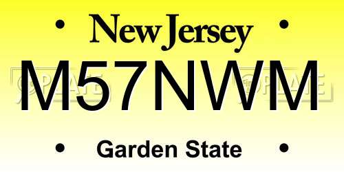 M57NWM New Jersey License Plate