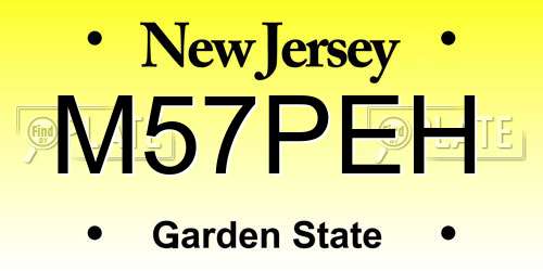 M57PEH New Jersey License Plate