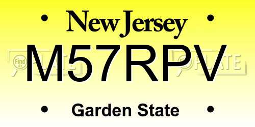 M57RPV New Jersey License Plate