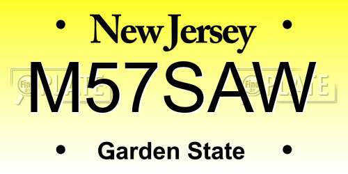 M57SAW New Jersey License Plate