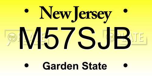 M57SJB New Jersey License Plate