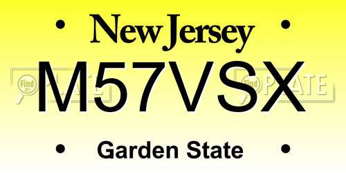 M57VSX New Jersey License Plate