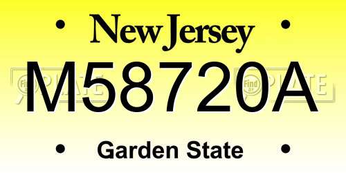 M58720A New Jersey License Plate