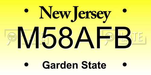 M58AFB New Jersey License Plate