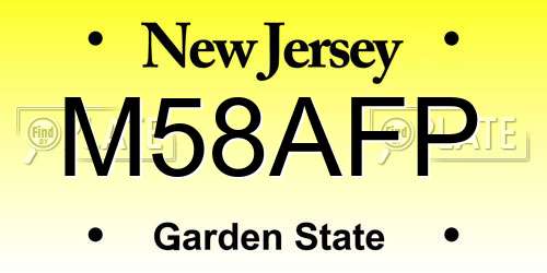 M58AFP New Jersey License Plate