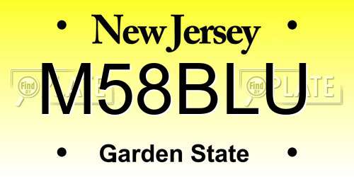 M58BLU New Jersey License Plate