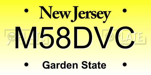 M58DVC New Jersey License Plate
