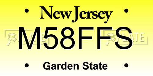 M58FFS New Jersey License Plate