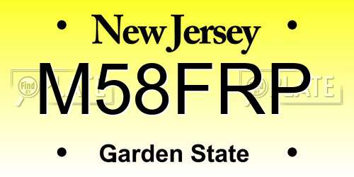 M58FRP New Jersey License Plate