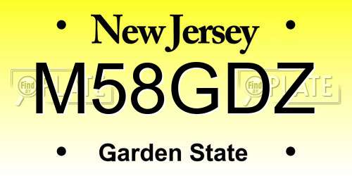 M58GDZ New Jersey License Plate