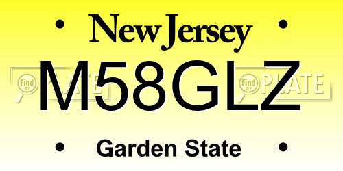 M58GLZ New Jersey License Plate