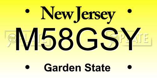 M58GSY New Jersey License Plate