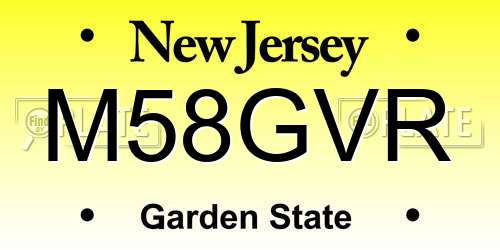M58GVR New Jersey License Plate