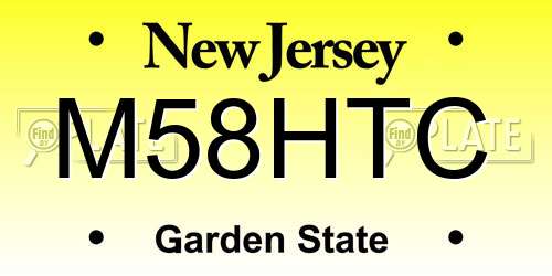 M58HTC New Jersey License Plate