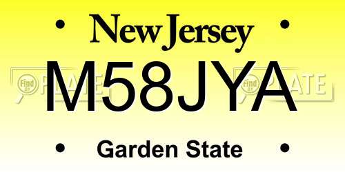 M58JYA New Jersey License Plate