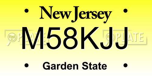 M58KJJ New Jersey License Plate