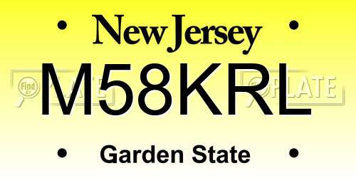 M58KRL New Jersey License Plate