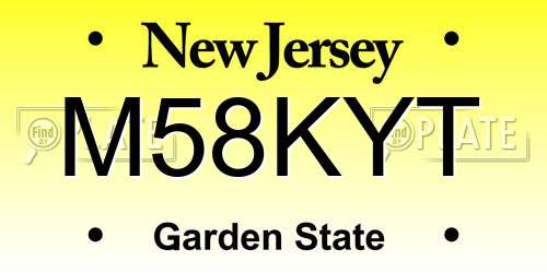M58KYT New Jersey License Plate