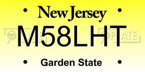 M58LHT New Jersey License Plate