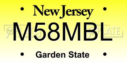 M58MBL New Jersey License Plate