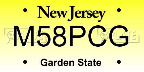 M58PCG New Jersey License Plate