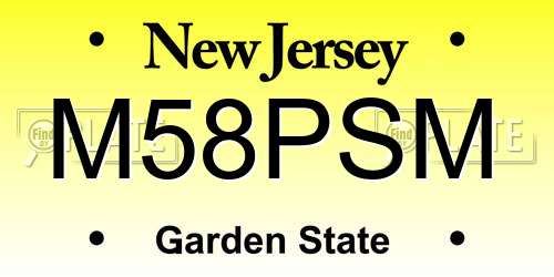 M58PSM New Jersey License Plate