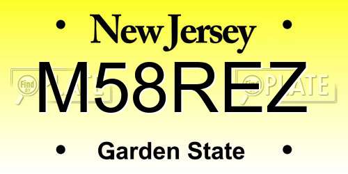 M58REZ New Jersey License Plate