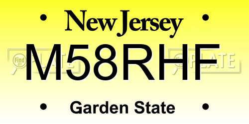 M58RHF New Jersey License Plate