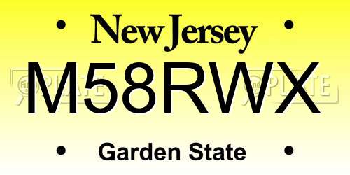 M58RWX New Jersey License Plate