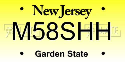 M58SHH New Jersey License Plate