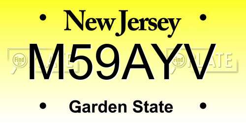 M59AYV New Jersey License Plate