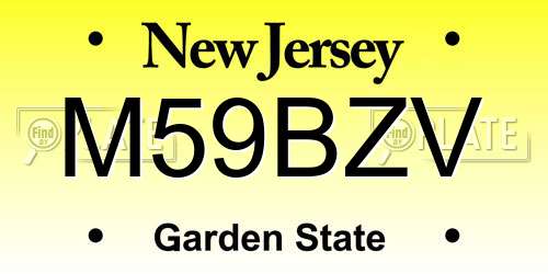 M59BZV New Jersey License Plate