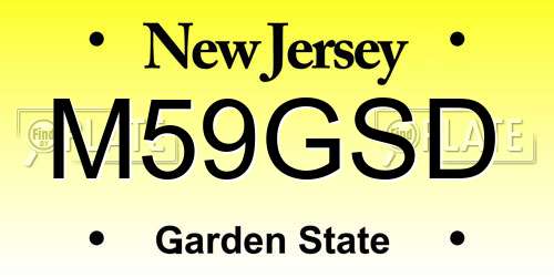 M59GSD New Jersey License Plate