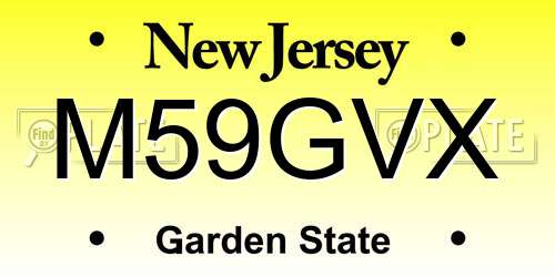M59GVX New Jersey License Plate