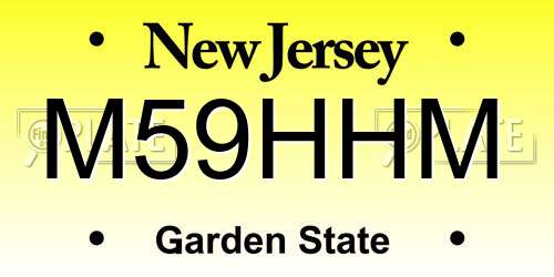 M59HHM New Jersey License Plate