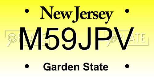 M59JPV New Jersey License Plate