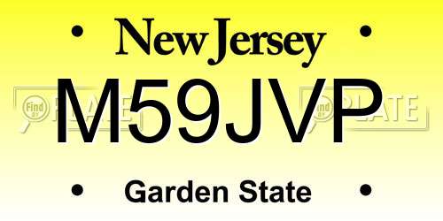 M59JVP New Jersey License Plate