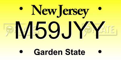 M59JYY New Jersey License Plate