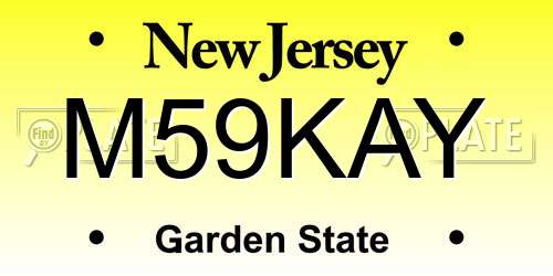 M59KAY New Jersey License Plate