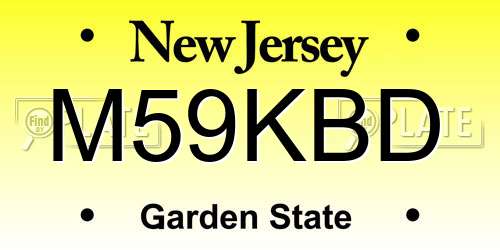 M59KBD New Jersey License Plate