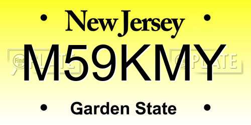 M59KMY New Jersey License Plate