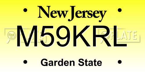 M59KRL New Jersey License Plate