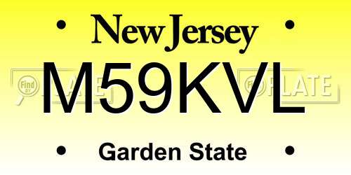 M59KVL New Jersey License Plate