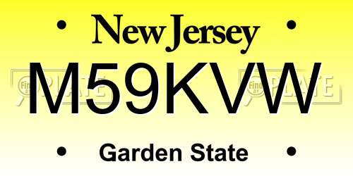 M59KVW New Jersey License Plate