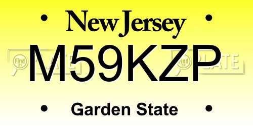M59KZP New Jersey License Plate