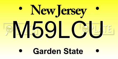 M59LCU New Jersey License Plate