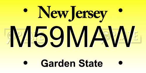 M59MAW New Jersey License Plate